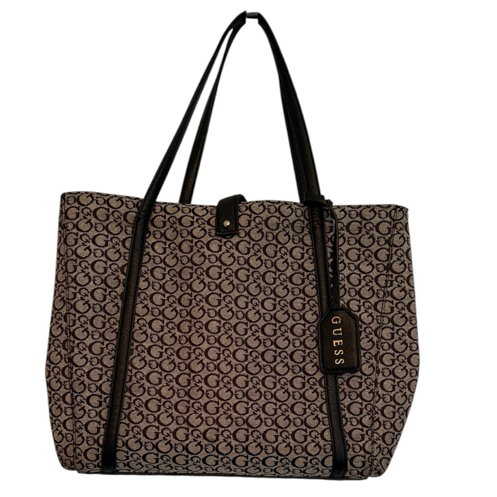 GUESS Monogram Black and Brown Tote